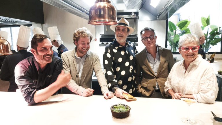 Mario Sandoval, Fernando Caballero, Xavier Agulló, Pedro Laguna y Eva Orúe. Coque. Madrid. Foto: Gastrophoto_